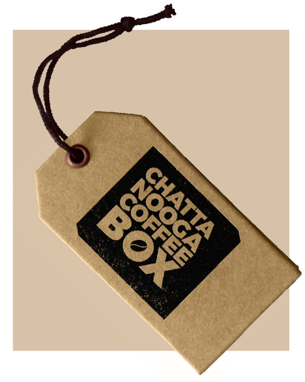 Chattanooga Coffee Box logo on a tag