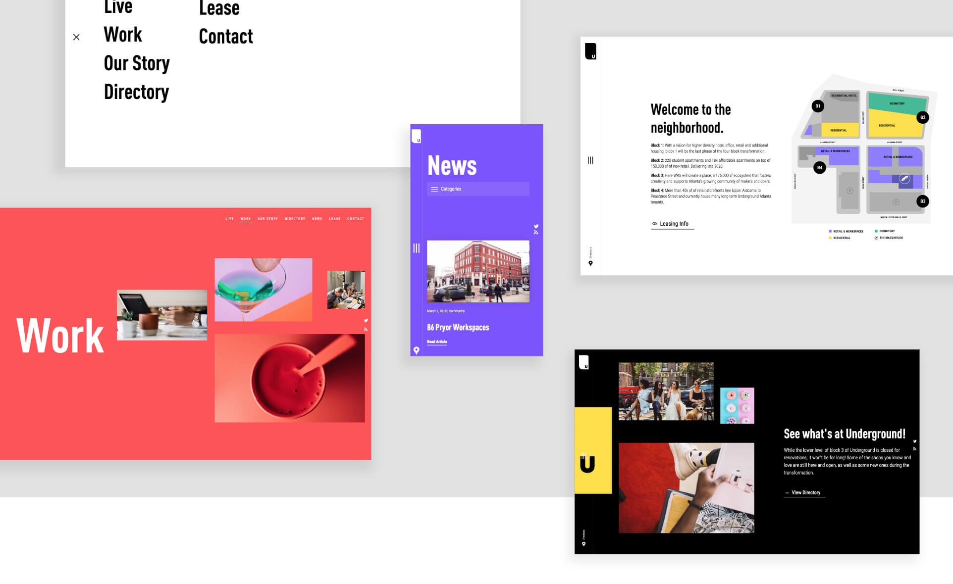 Underground's web pages